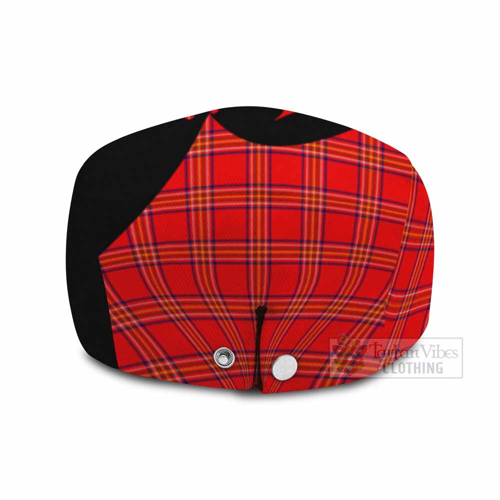 Burnett Tartan Family Crest Flat Cap, Jeff Cap Scotland Thistle Floral