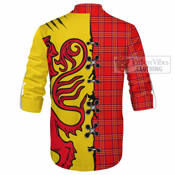 Burnett Tartan Family Crest Ghillie Kilt Shirt Lion Rampant Honor