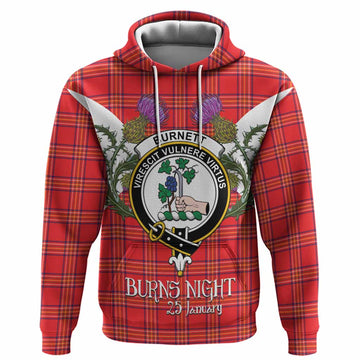 Burnett Tartan Family Crest Hoodie Scottish Burns Night Thistle Floral
