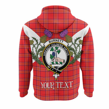 Burnett Tartan Family Crest Hoodie Scottish Burns Night Thistle Floral