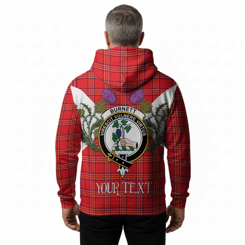 Burnett Tartan Family Crest Hoodie Scottish Burns Night Thistle Floral