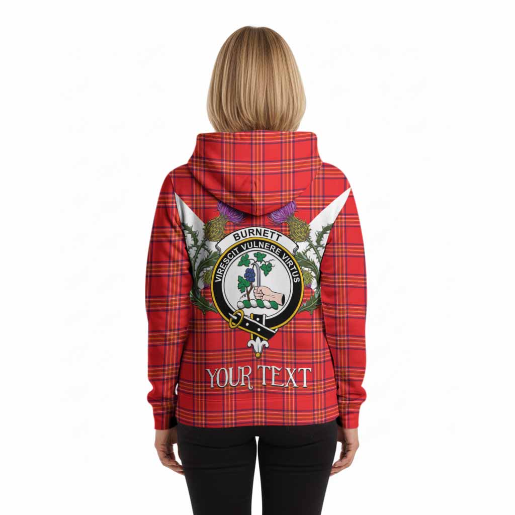 Burnett Tartan Family Crest Hoodie Scottish Burns Night Thistle Floral