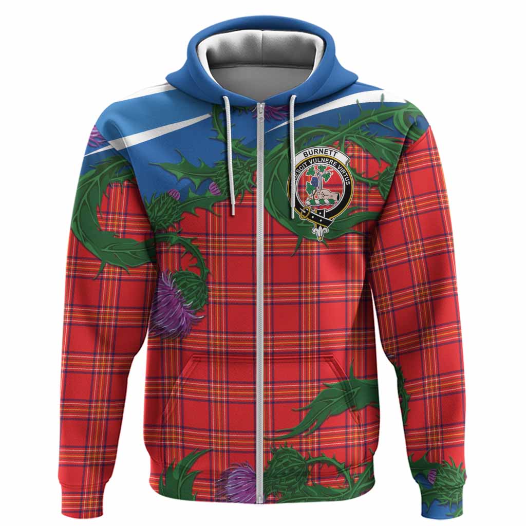 Burnett Tartan Family Crest Hoodie Thistle in Minimalism