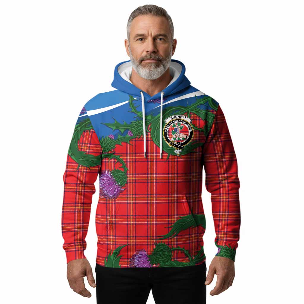 Burnett Tartan Family Crest Hoodie Thistle in Minimalism