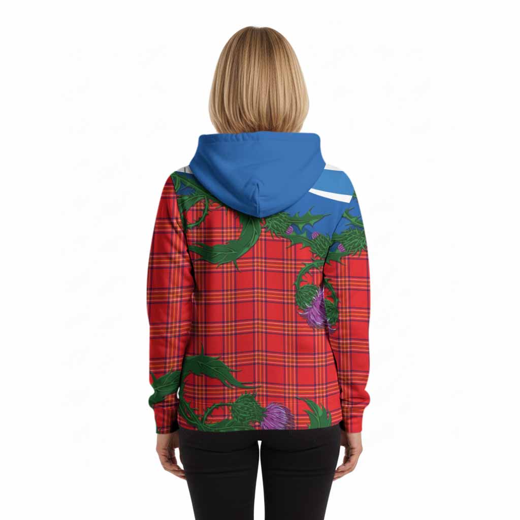 Burnett Tartan Family Crest Hoodie Thistle in Minimalism