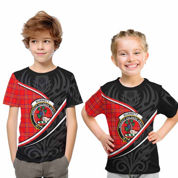 Burnett Tartan Family Crest Kid T-shirt Celtic Scottish Thistle Floral - Tartan Vibes Clothing