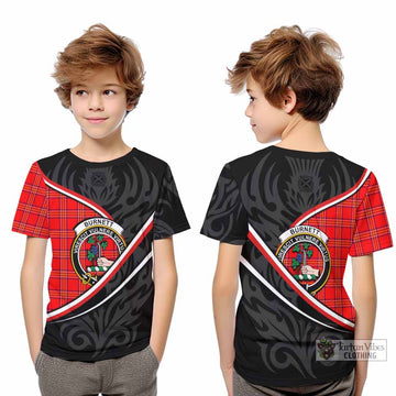 Burnett Tartan Family Crest Kid T-shirt Celtic Scottish Thistle Floral - Tartan Vibes Clothing