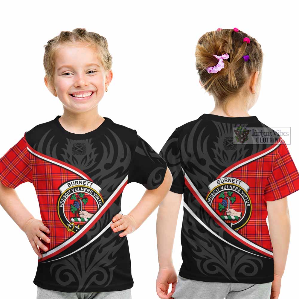 Burnett Tartan Family Crest Kid T-shirt Celtic Scottish Thistle Floral - Tartan Vibes Clothing