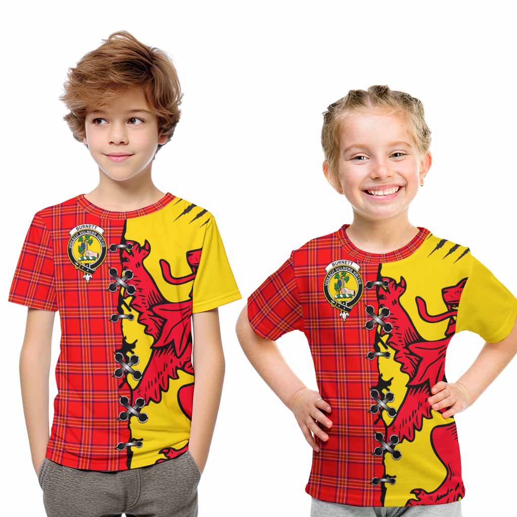 Burnett Tartan Family Crest Kid T-shirt Lion Rampant Honor - Tartan Vibes Clothing