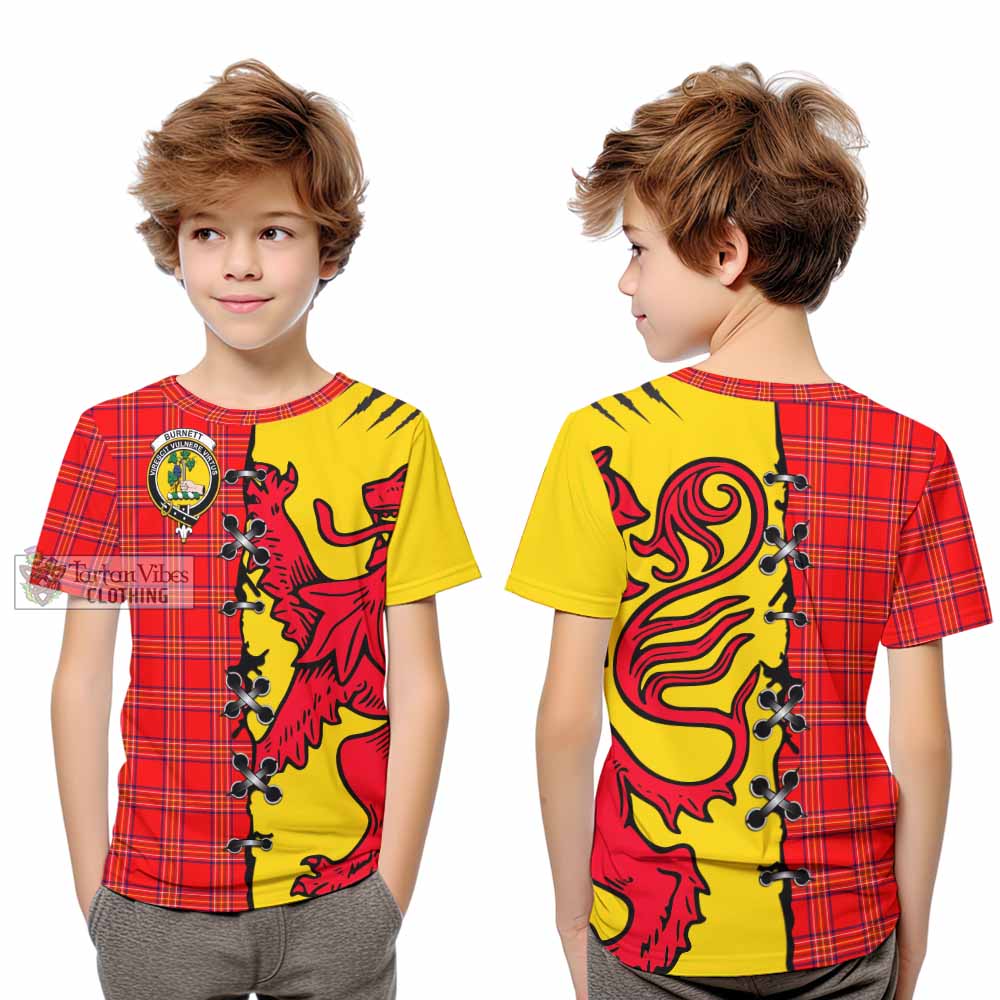 Burnett Tartan Family Crest Kid T-shirt Lion Rampant Honor - Tartan Vibes Clothing