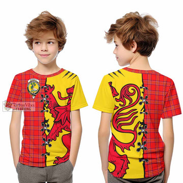 Burnett Tartan Family Crest Kid T-shirt Lion Rampant Honor - Tartan Vibes Clothing
