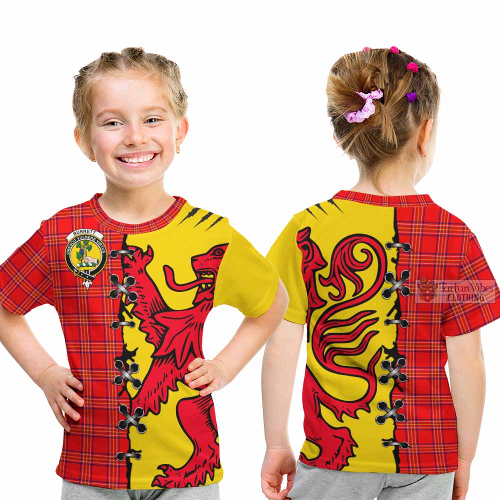 Burnett Tartan Family Crest Kid T-shirt Lion Rampant Honor - Tartan Vibes Clothing