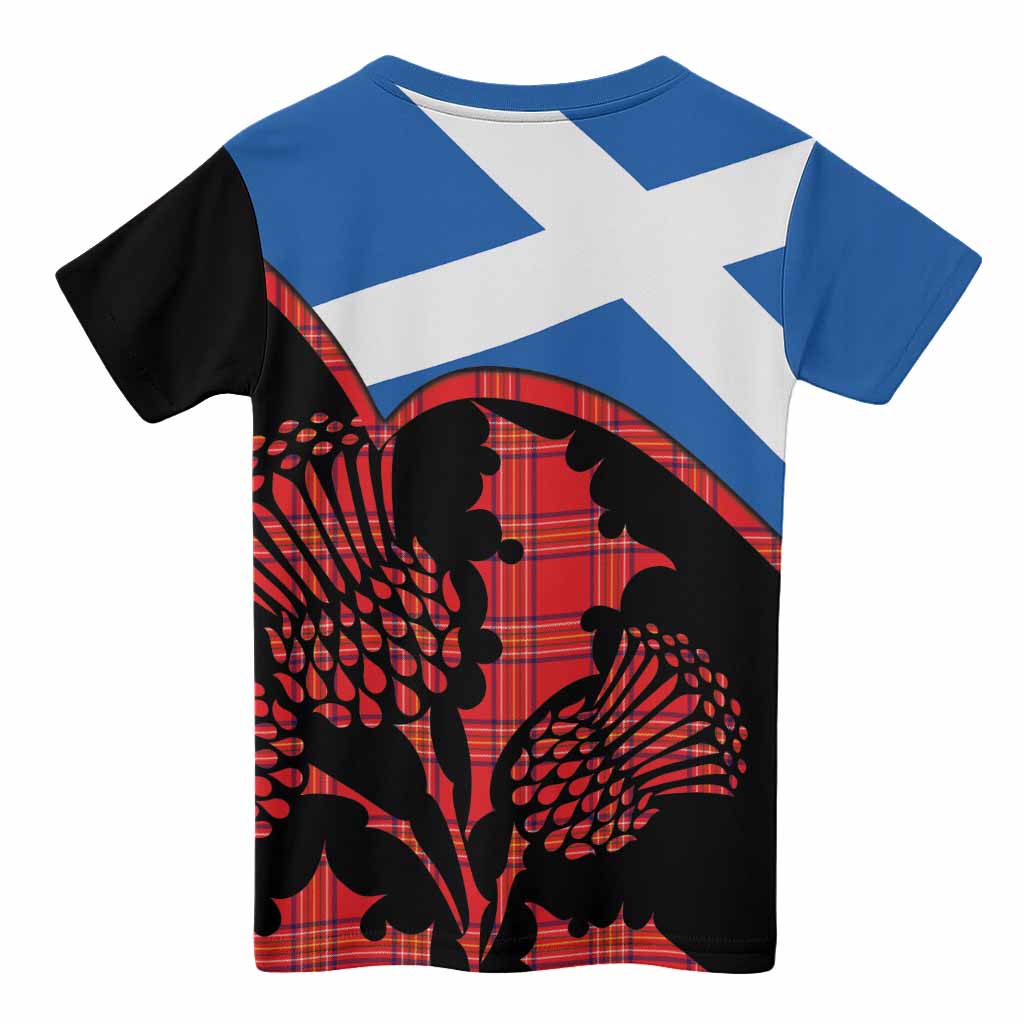 Burnett Tartan Family Crest Kid T-shirt Scotland Thistle Floral Flag Style
