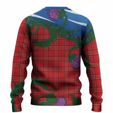 Burnett Tartan Family Crest Knitted Sweater Thistle in Minimalism