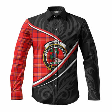Burnett Tartan Family Crest Long Sleeve Button Shirts Celtic Scottish Thistle Floral - Tartan Vibes Clothing