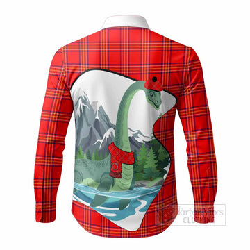 Burnett Tartan Family Crest Long Sleeve Button Shirts Nessie Scottish Loch Ness Monster