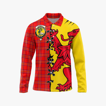 Burnett Tartan Family Crest Long Sleeve Polo Shirt Lion Rampant Honor
