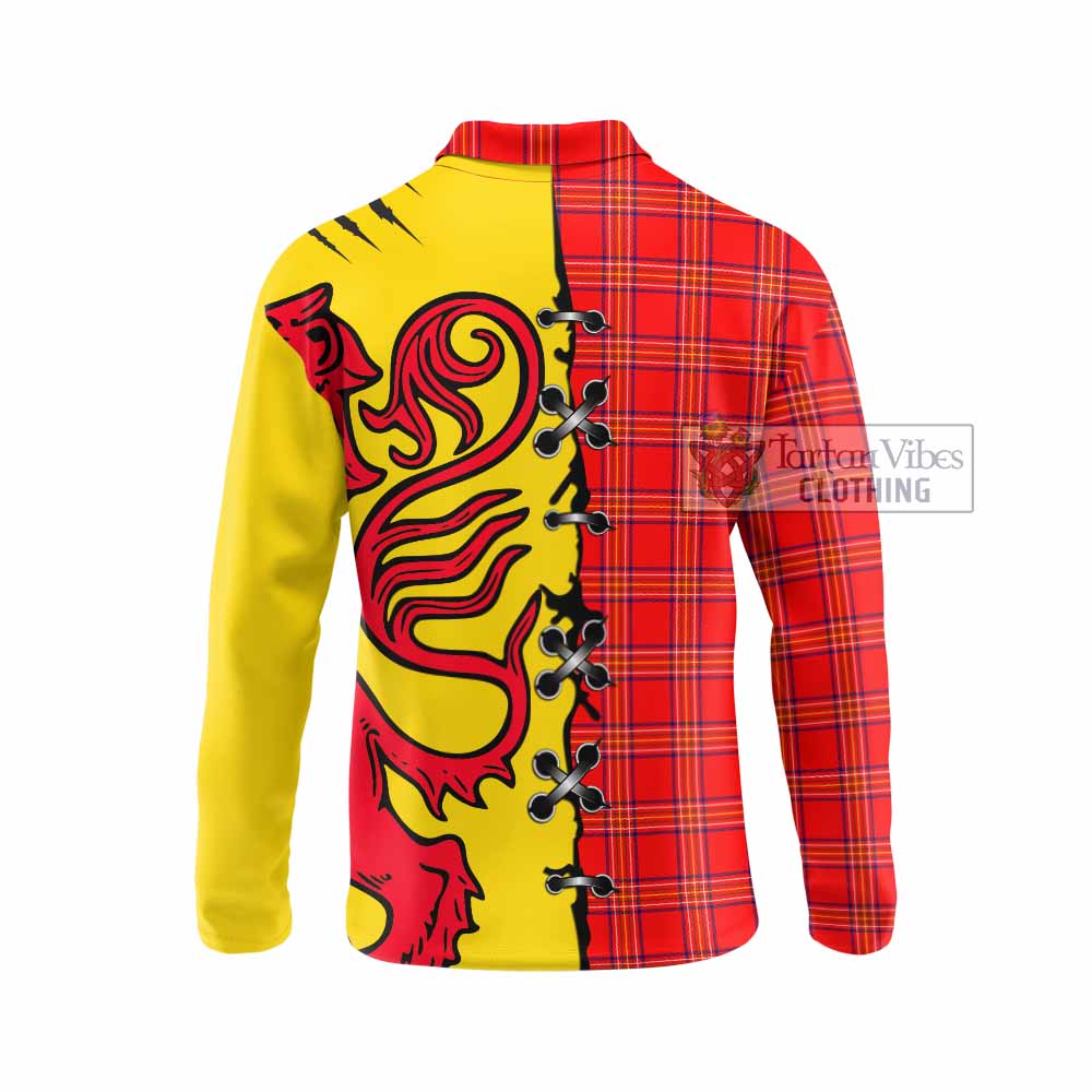 Burnett Tartan Family Crest Long Sleeve Polo Shirt Lion Rampant Honor - Tartan Vibes Clothing