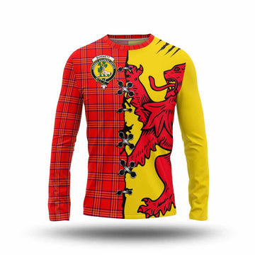 Burnett Tartan Family Crest Long Sleeve T-Shirt Lion Rampant Honor - Tartan Vibes Clothing