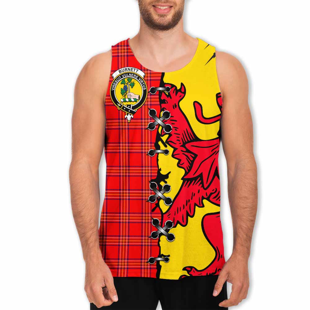 Burnett Tartan Family Crest Men Tank Top Lion Rampant Honor - Tartan Vibes Clothing