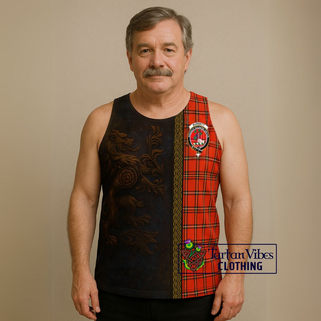 Burnett Tartan Family Crest Men's Tank Top Alba Gu Brath Be Brave Lion Ancient Style