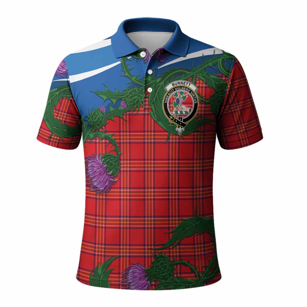 Burnett Tartan Family Crest Polo Shirt Thistle in Minimalism