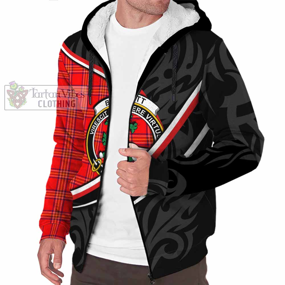 Burnett Tartan Family Crest Sherpa Hoodie Celtic Scottish Thistle Floral - Tartan Vibes Clothing