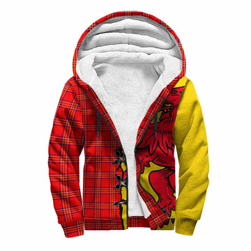Burnett Tartan Family Crest Sherpa Hoodie Lion Rampant Honor