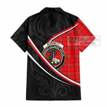 Burnett Tartan Family Crest Hawaiian Shirt Celtic Scottish Thistle Floral