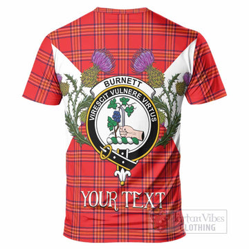 Burnett Tartan Family Crest T-Shirt Scottish Burns Night Thistle Floral