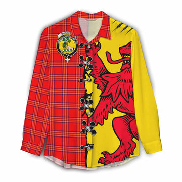 Burnett Tartan Family Crest Women Casual Shirt Lion Rampant Honor - Tartan Vibes Clothing