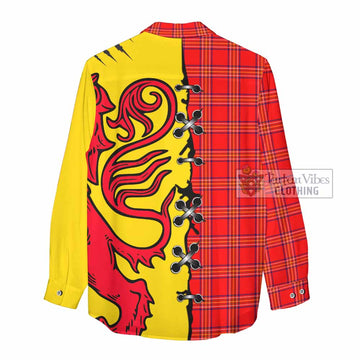 Burnett Tartan Family Crest Women Casual Shirt Lion Rampant Honor - Tartan Vibes Clothing
