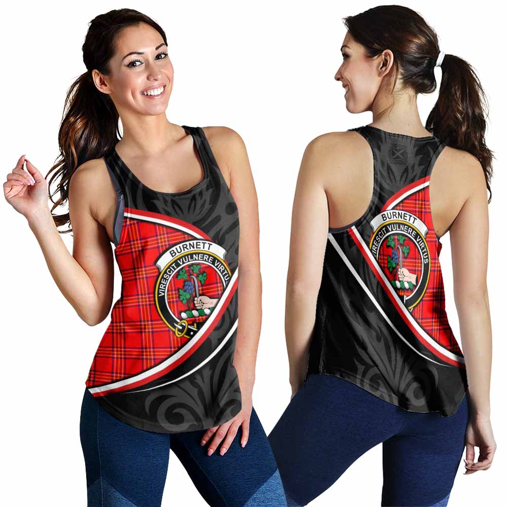 Burnett Tartan Family Crest Women Racerback Tanks Celtic Scottish Thistle Floral - Tartan Vibes Clothing