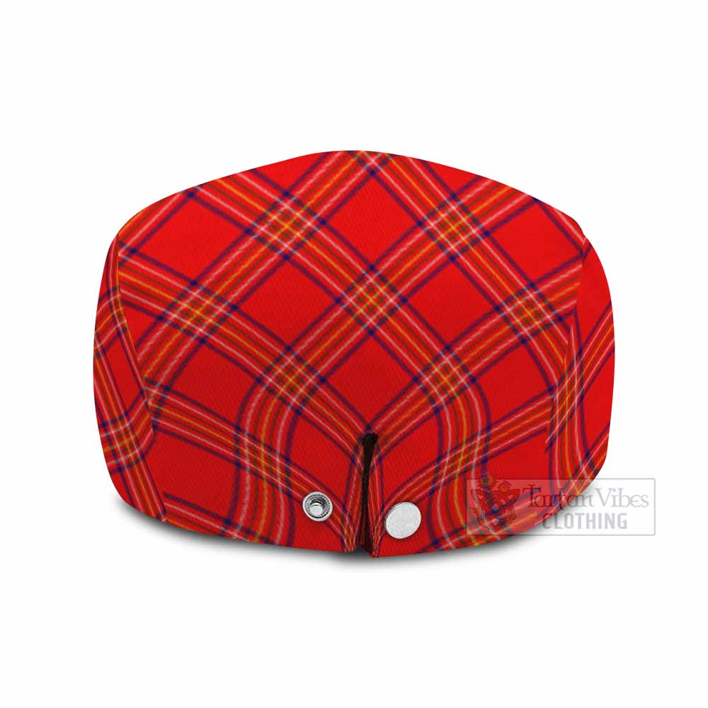 Burnett Tartan Flat Cap, Jeff Cap Cross Style with Family Crest - Tartan Vibes Clothing