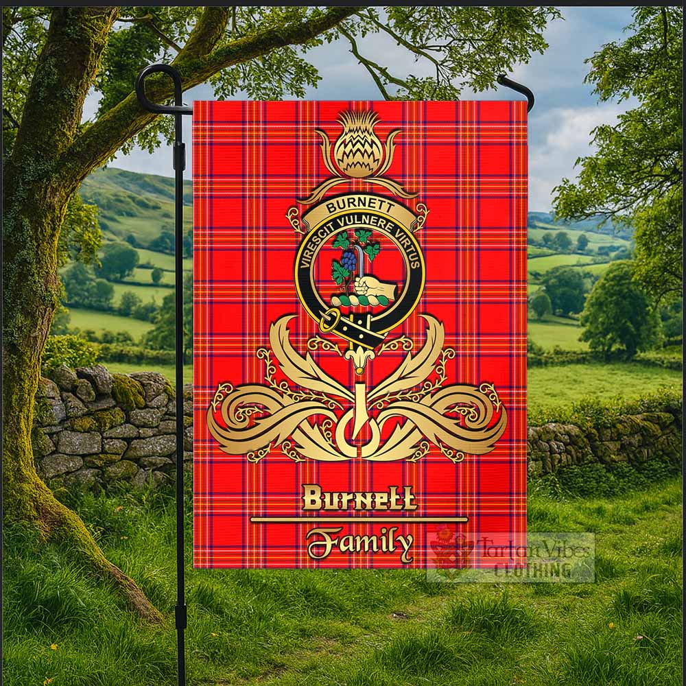 Burnett Tartan Garden Flag with Highland Thistle Cherish Family Crest Style - Tartan Vibes Clothing