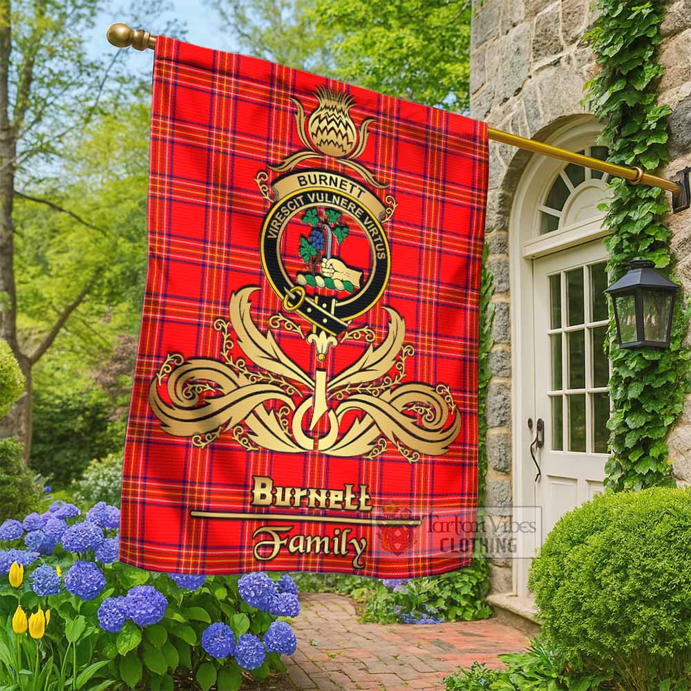 Burnett Tartan Garden Flag with Highland Thistle Cherish Family Crest Style - Tartan Vibes Clothing