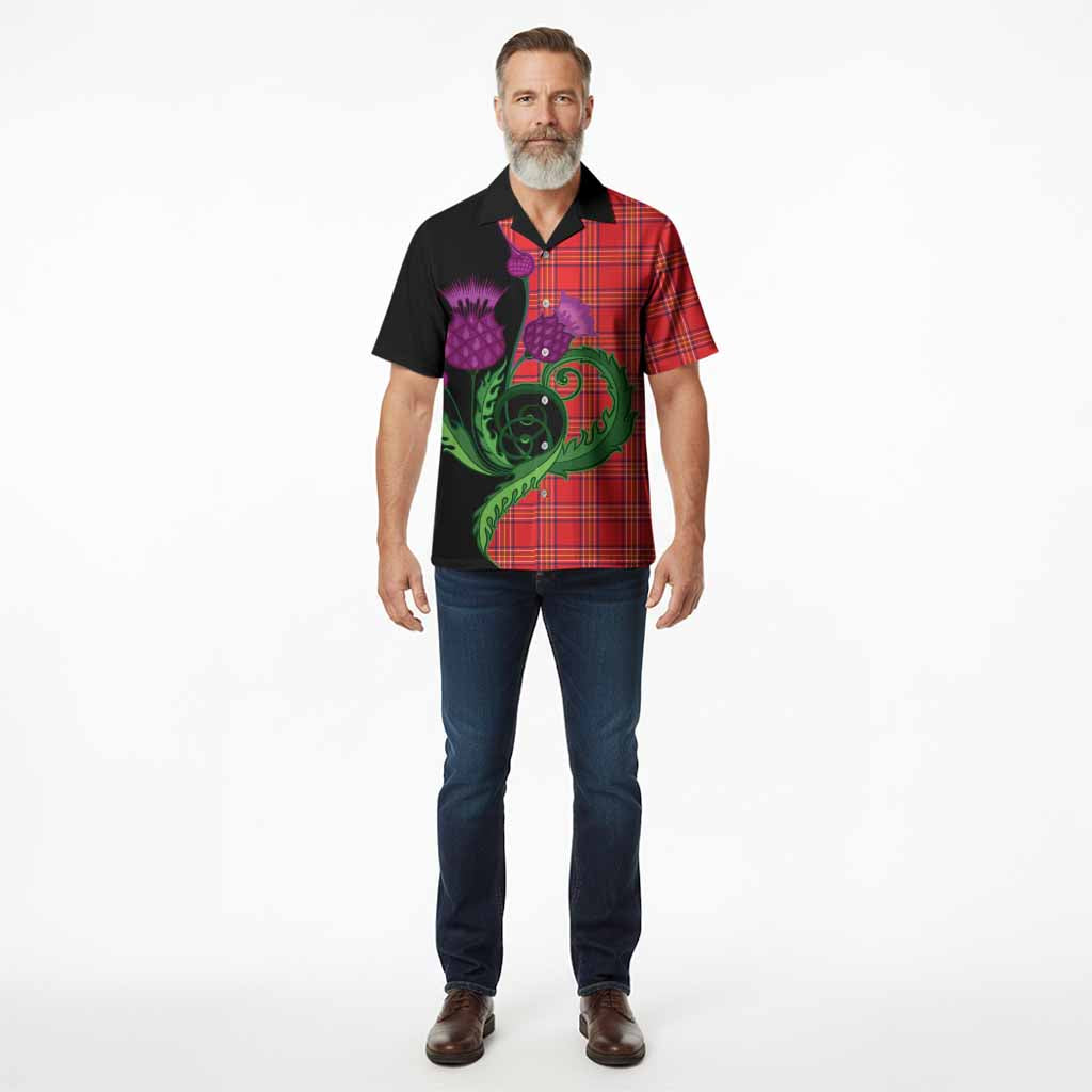 Burnett Tartan Hawaiian Shirt Traditional Scottish Thistle