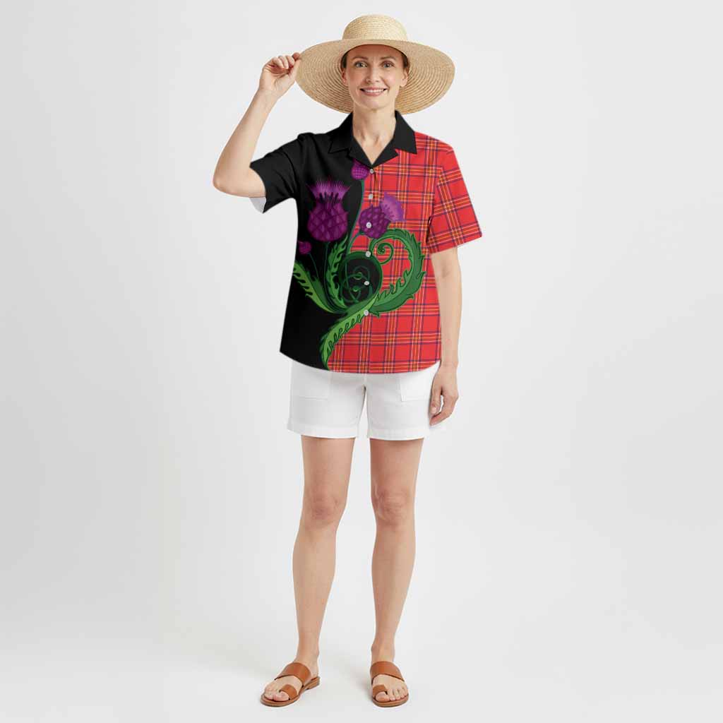 Burnett Tartan Hawaiian Shirt Traditional Scottish Thistle