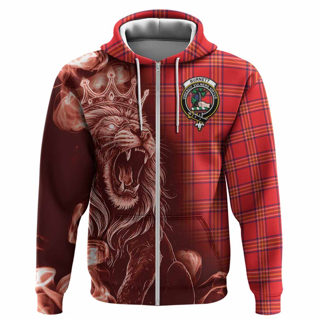 Burnett Tartan Hoodie Roaring Lion Heritage