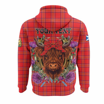 Burnett Tartan Hoodie Scottish Thistle Heilan Coo