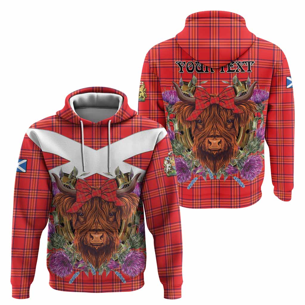 Burnett Tartan Hoodie Scottish Thistle Heilan Coo