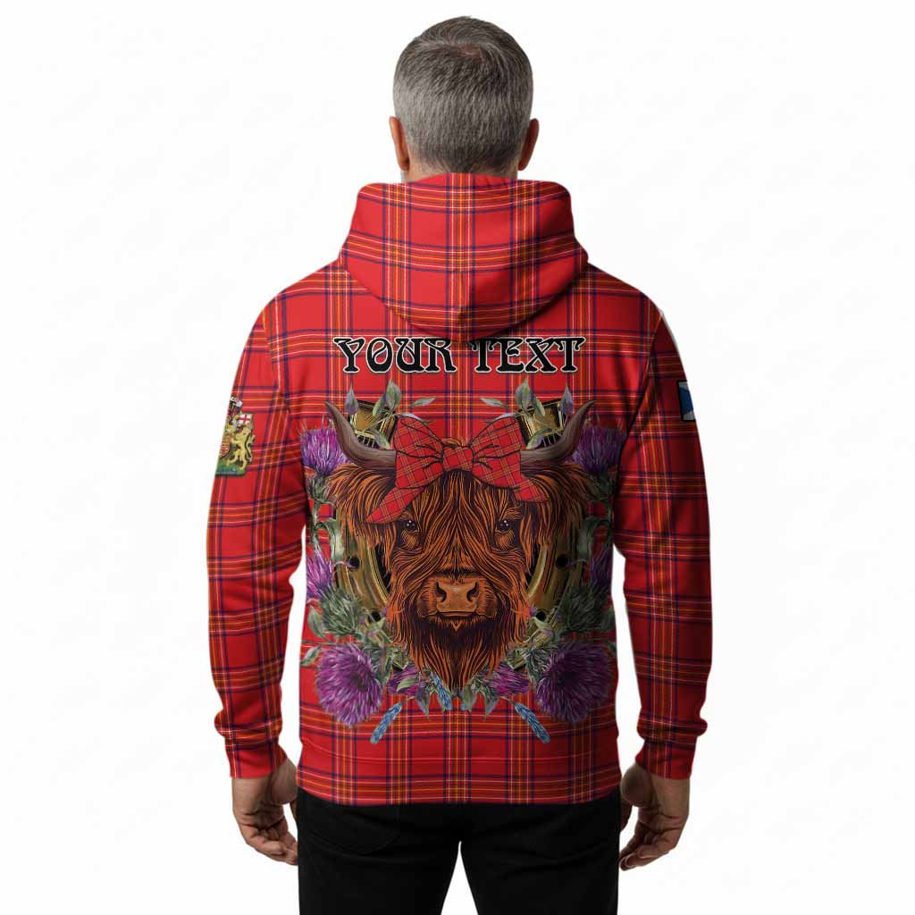 Burnett Tartan Hoodie Scottish Thistle Heilan Coo