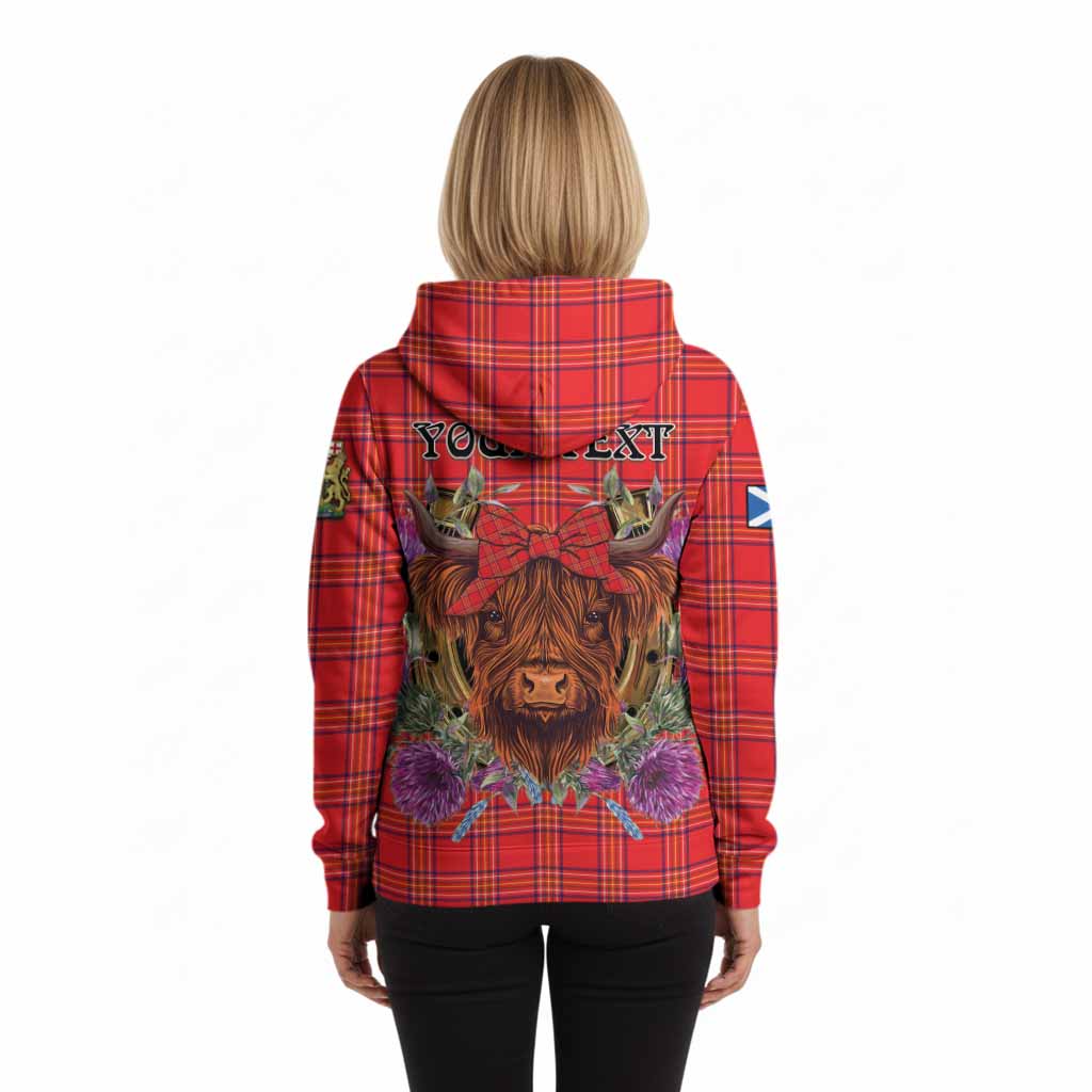 Burnett Tartan Hoodie Scottish Thistle Heilan Coo