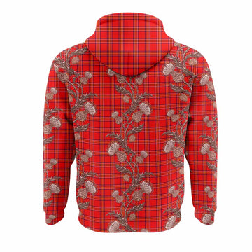 Burnett Tartan Hoodie Seamless Scottish Thistle Flowers