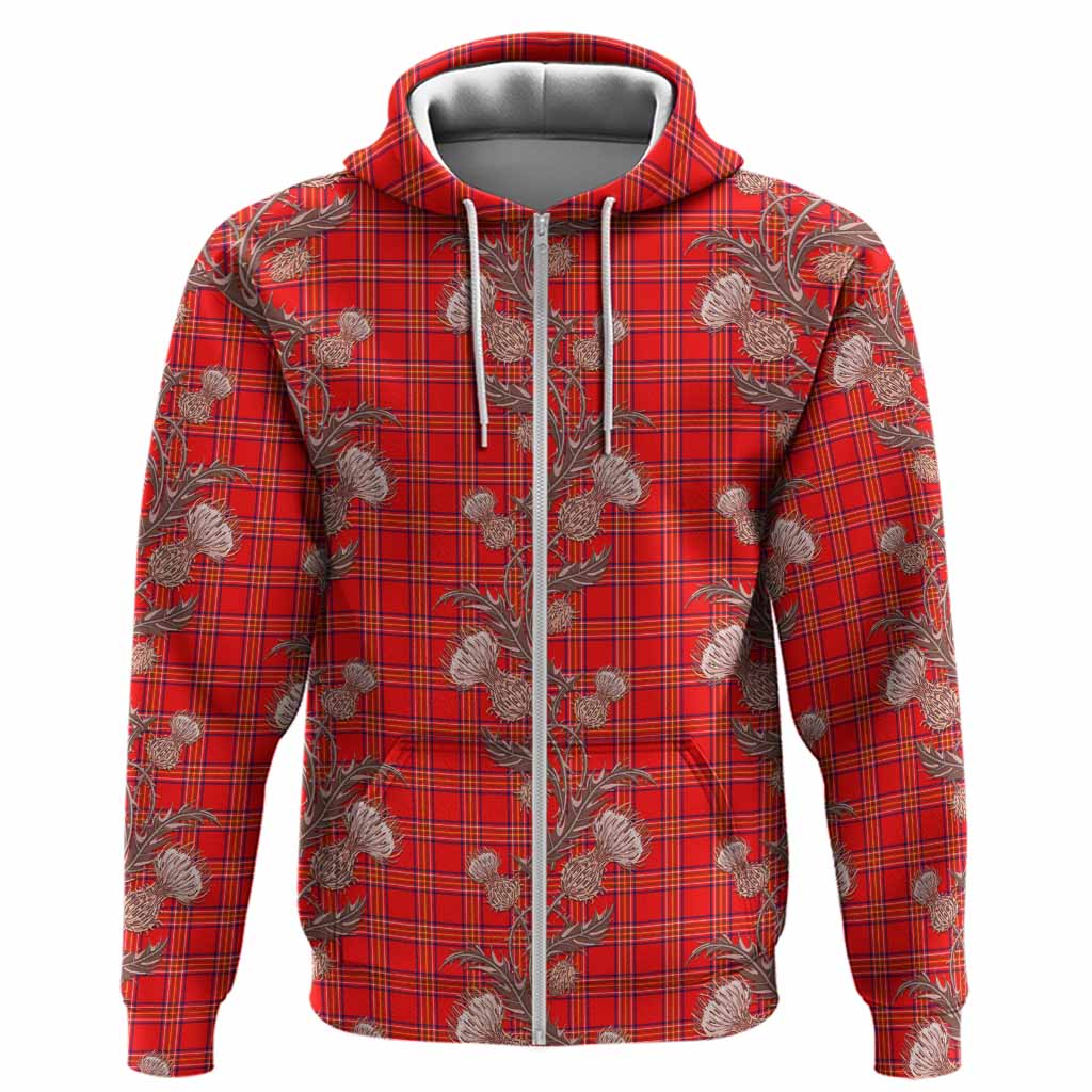 Burnett Tartan Hoodie Seamless Scottish Thistle Flowers