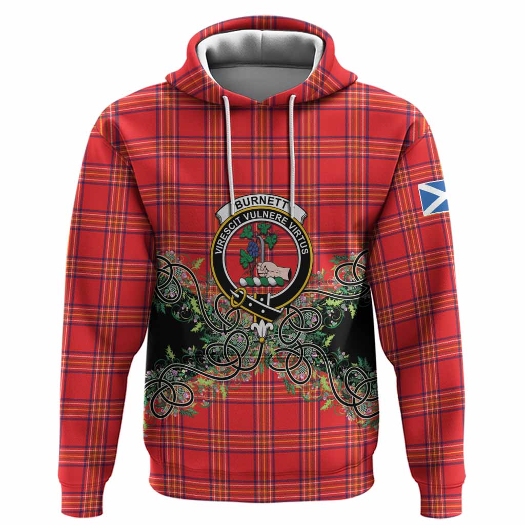 Burnett Tartan Hoodie Thistle Scottish Spirit
