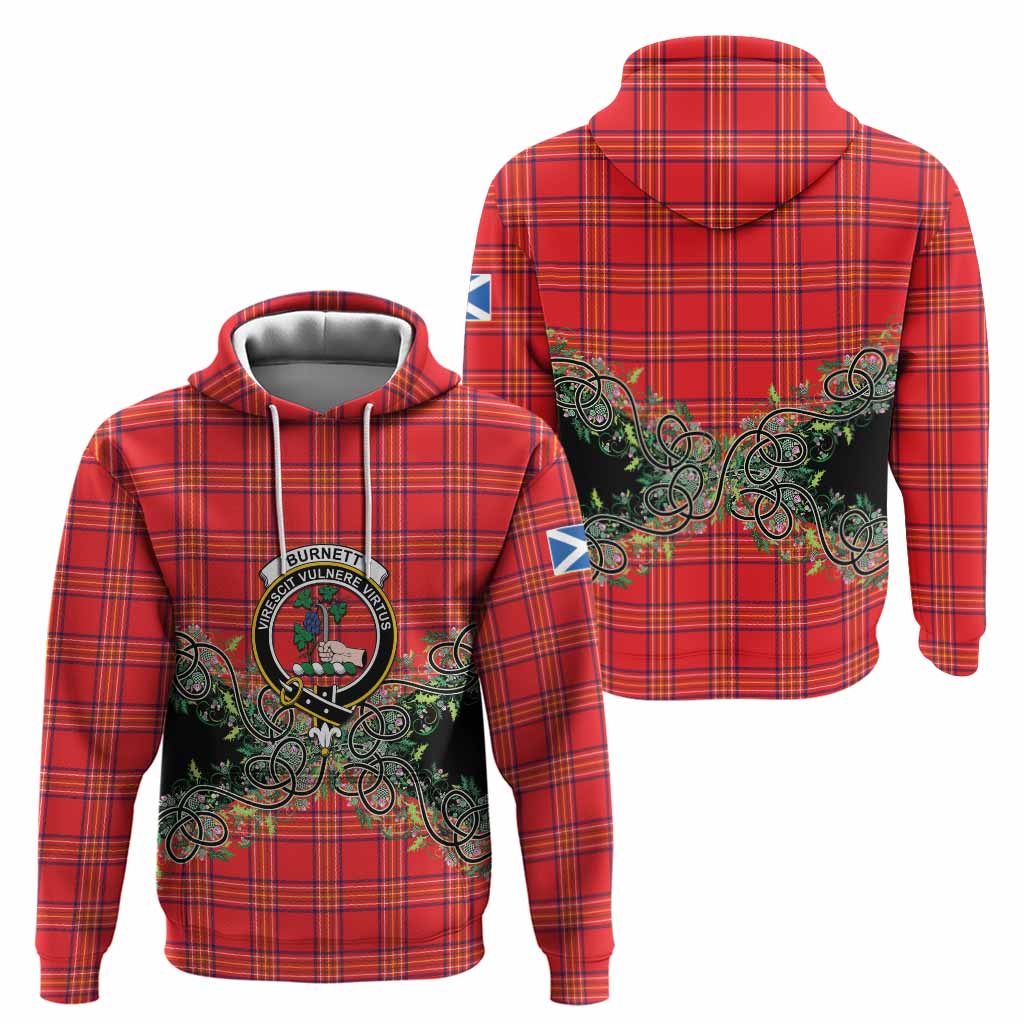 Burnett Tartan Hoodie Thistle Scottish Spirit