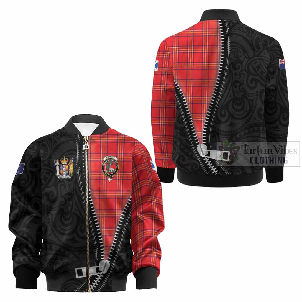 Burnett Tartan Kid Bomber Jacket New Zealand Pattern Unique Zipper Stylized