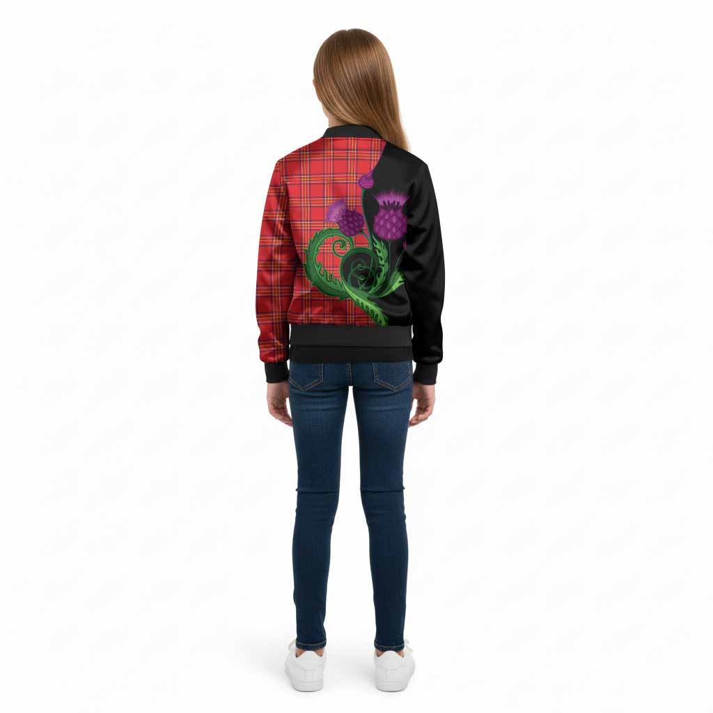 Burnett Tartan Kid Bomber Jacket Traditional Scottish Thistle