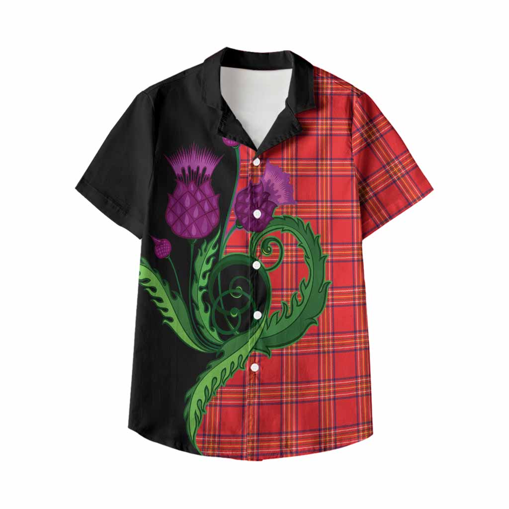 Burnett Tartan Kid Hawaiian Shirt Traditional Scottish Thistle